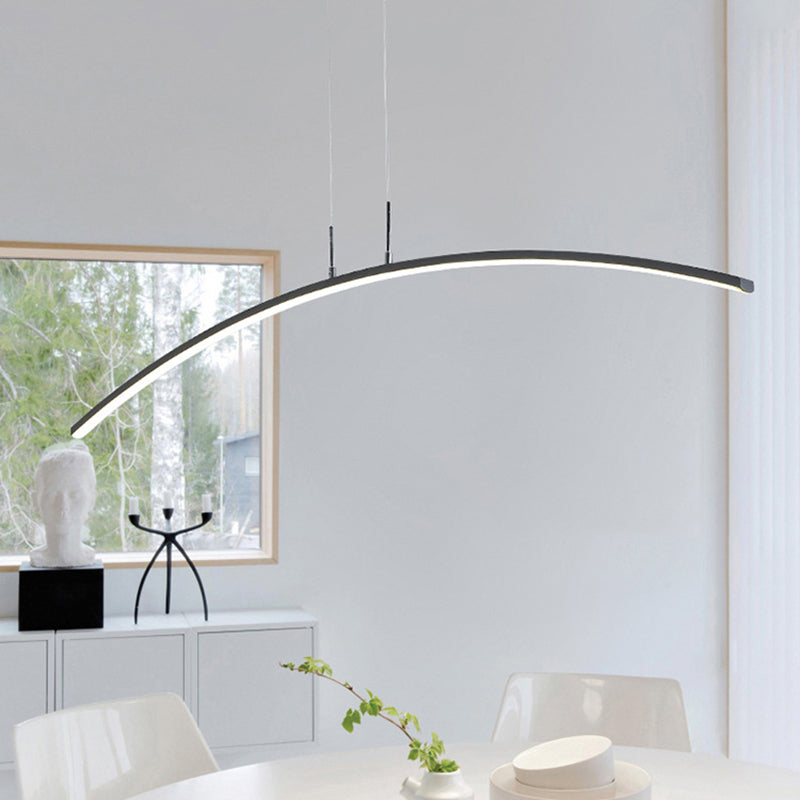 Arched Shape LED Pendant Light Modern Acrylic Dining Room Hanging Island Lighting Clearhalo 'Ceiling Lights' 'Island Lights' Lighting' 2241113