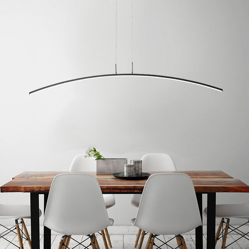 Arched Shape LED Pendant Light Modern Acrylic Dining Room Hanging Island Lighting Clearhalo 'Ceiling Lights' 'Island Lights' Lighting' 2241117
