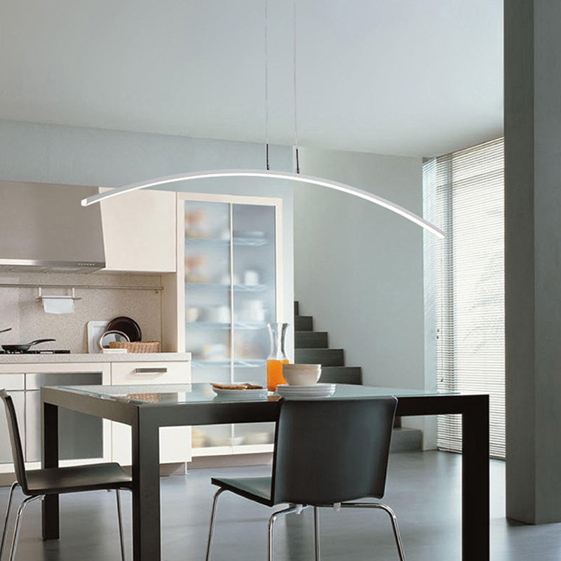 Arched Shape LED Pendant Light Modern Acrylic Dining Room Hanging Island Lighting Clearhalo 'Ceiling Lights' 'Island Lights' Lighting' 2241119