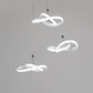 Nordic Style Seamless Curves Multi Light Pendant Aluminum Dining Room LED Hanging Lighting 3 White Clearhalo 'Ceiling Lights' 'Modern Pendants' 'Modern' 'Pendant Lights' 'Pendants' Lighting' 2241125