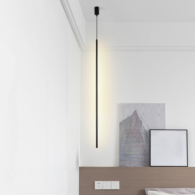 Acrylic Pole LED Suspension Light Minimalist Black Pendant Light Fixture for Bedside Black Clearhalo 'Ceiling Lights' 'Modern Pendants' 'Modern' 'Pendant Lights' 'Pendants' Lighting' 2241130