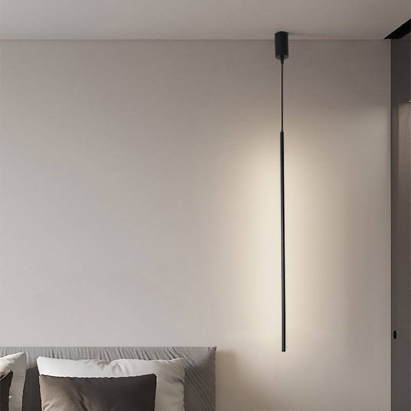 Acrylic Pole LED Suspension Light Minimalist Black Pendant Light Fixture for Bedside Clearhalo 'Ceiling Lights' 'Modern Pendants' 'Modern' 'Pendant Lights' 'Pendants' Lighting' 2241133