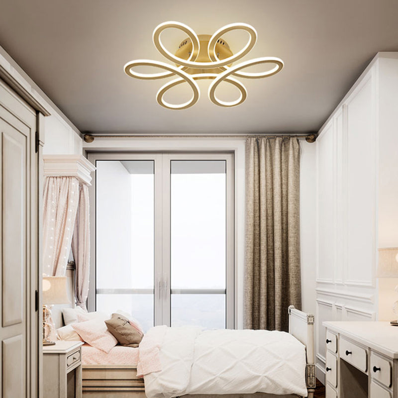 Acrylic Flower Shaped LED Semi Flush Light Simplicity Ceiling Flush Mount for Bedroom Clearhalo 'Ceiling Lights' 'Close To Ceiling Lights' 'Close to ceiling' 'Semi-flushmount' Lighting' 2241183
