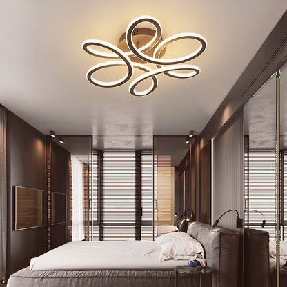 Acrylic Flower Shaped LED Semi Flush Light Simplicity Ceiling Flush Mount for Bedroom Coffee Clearhalo 'Ceiling Lights' 'Close To Ceiling Lights' 'Close to ceiling' 'Semi-flushmount' Lighting' 2241185