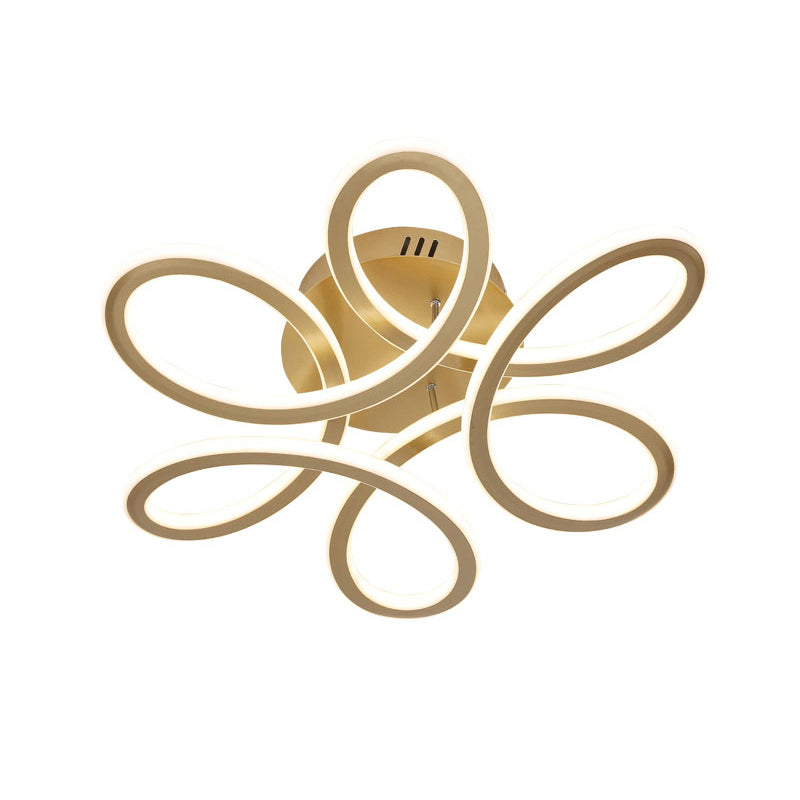 Acrylic Flower Shaped LED Semi Flush Light Simplicity Ceiling Flush Mount for Bedroom Clearhalo 'Ceiling Lights' 'Close To Ceiling Lights' 'Close to ceiling' 'Semi-flushmount' Lighting' 2241187