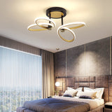 Butterfly LED Semi Flush Modern Acrylic Living Room Flush Ceiling Light Fixture in Gold