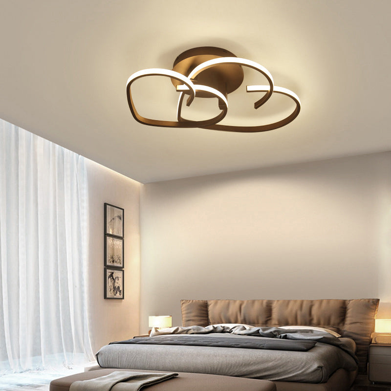 Heart Flush Ceiling Light Contemporary Acrylic Living Room LED Flush Mount Lighting Fixture Coffee Clearhalo 'Ceiling Lights' 'Close To Ceiling Lights' 'Close to ceiling' 'Flush mount' Lighting' 2241219