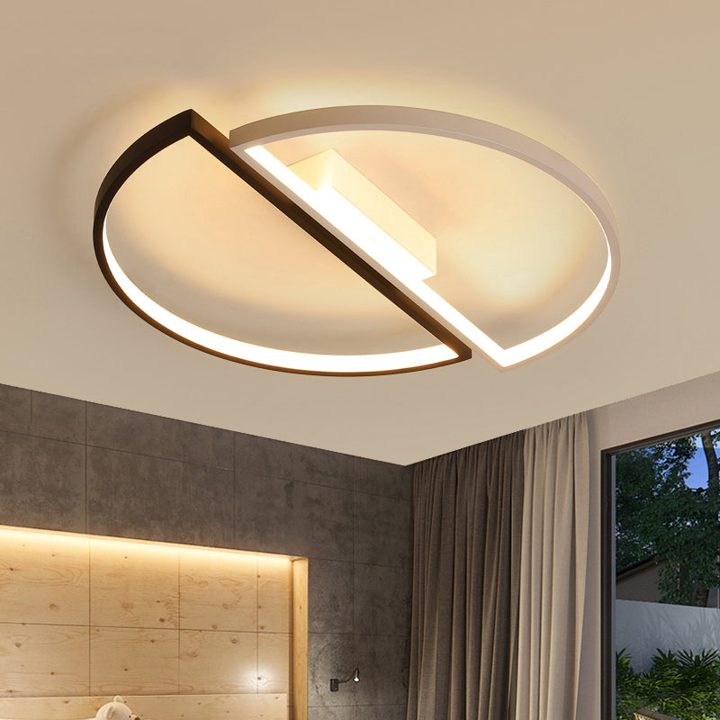 Acrylic Splicing Round LED Flush Mount Light Simplicity Flush Mount Ceiling Light in Black and White Clearhalo 'Ceiling Lights' 'Close To Ceiling Lights' 'Close to ceiling' 'Flush mount' Lighting' 2241252