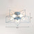 Iron Five-Pointed Star Semi Flush Light Simplicity 5 Bulbs Living Room Flush Ceiling Light Fixture Blue Clearhalo 'Ceiling Lights' 'Close To Ceiling Lights' 'Close to ceiling' 'Semi-flushmount' Lighting' 2241307
