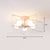 Iron Five-Pointed Star Semi Flush Light Simplicity 5 Bulbs Living Room Flush Ceiling Light Fixture White Clearhalo 'Ceiling Lights' 'Close To Ceiling Lights' 'Close to ceiling' 'Semi-flushmount' Lighting' 2241312