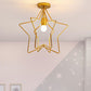 Industrial Star Semi Flush Mount Single Iron Flushmount Ceiling Light in Gold for Corridor Clearhalo 'Ceiling Lights' 'Close To Ceiling Lights' 'Close to ceiling' 'Semi-flushmount' Lighting' 2241330