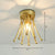 Single-Bulb Semi Flush Mount Lighting Retro Style Crown Iron Flush Mount Fixture in Gold for Corridor Gold Clearhalo 'Ceiling Lights' 'Close To Ceiling Lights' 'Close to ceiling' 'Semi-flushmount' Lighting' 2241352