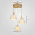 Diamond Cage Iron Suspension Light Fixture Vintage 3 Bulbs Restaurant Multi Ceiling Lamp with Inner Cone Shade Gold Clearhalo 'Art Deco Pendants' 'Black' 'Cast Iron' 'Ceiling Lights' 'Ceramic' 'Crystal' 'Industrial Pendants' 'Industrial' 'Metal' 'Middle Century Pendants' 'Pendant Lights' 'Pendants' 'Rustic Pendants' 'Tiffany' Lighting' 2241466