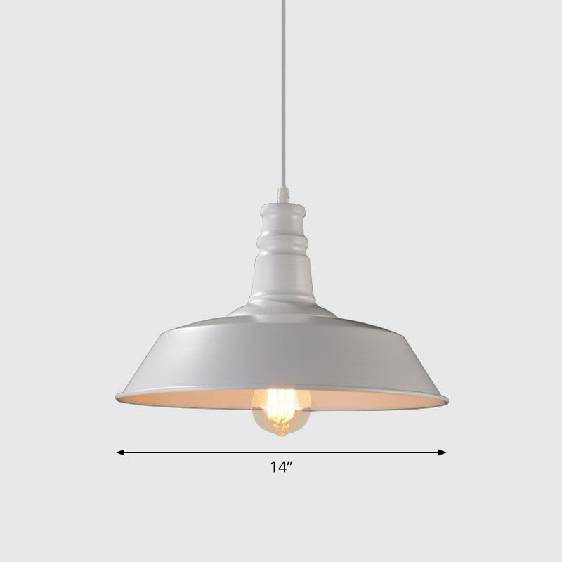 Iron Dome Shade Hanging Light Simplicity 1��Bulb Restaurant Pendant Lighting Fixture White D Clearhalo 'Ceiling Lights' 'Industrial Pendants' 'Industrial' 'Middle Century Pendants' 'Pendant Lights' 'Pendants' 'Tiffany' Lighting' 2241564_8804d4ad-7965-4350-b06e-a17963d525d6