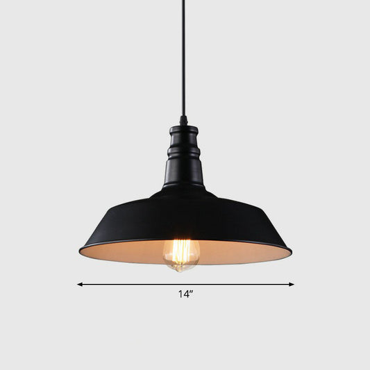 Iron Dome Shade Hanging Light Simplicity 1��Bulb Restaurant Pendant Lighting Fixture Black D Clearhalo 'Ceiling Lights' 'Industrial Pendants' 'Industrial' 'Middle Century Pendants' 'Pendant Lights' 'Pendants' 'Tiffany' Lighting' 2241565_cad0314f-3044-4205-b5ed-0aa4a0e264ed