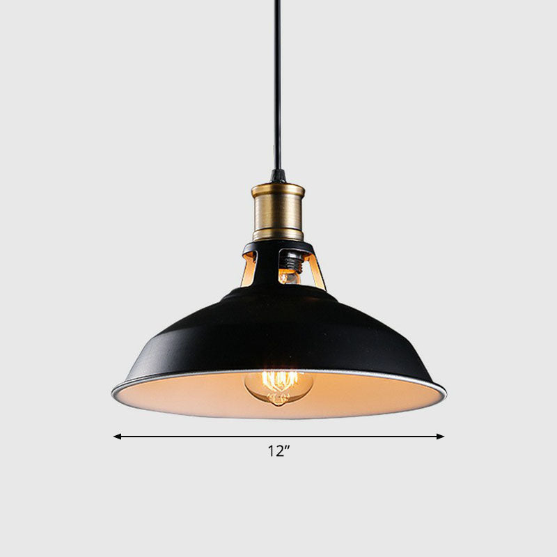 Iron Dome Shade Hanging Light Simplicity 1��Bulb Restaurant Pendant Lighting Fixture Black C Clearhalo 'Ceiling Lights' 'Industrial Pendants' 'Industrial' 'Middle Century Pendants' 'Pendant Lights' 'Pendants' 'Tiffany' Lighting' 2241566_fbdc86bd-4d02-4ac9-ac4b-3a87ebe3d129