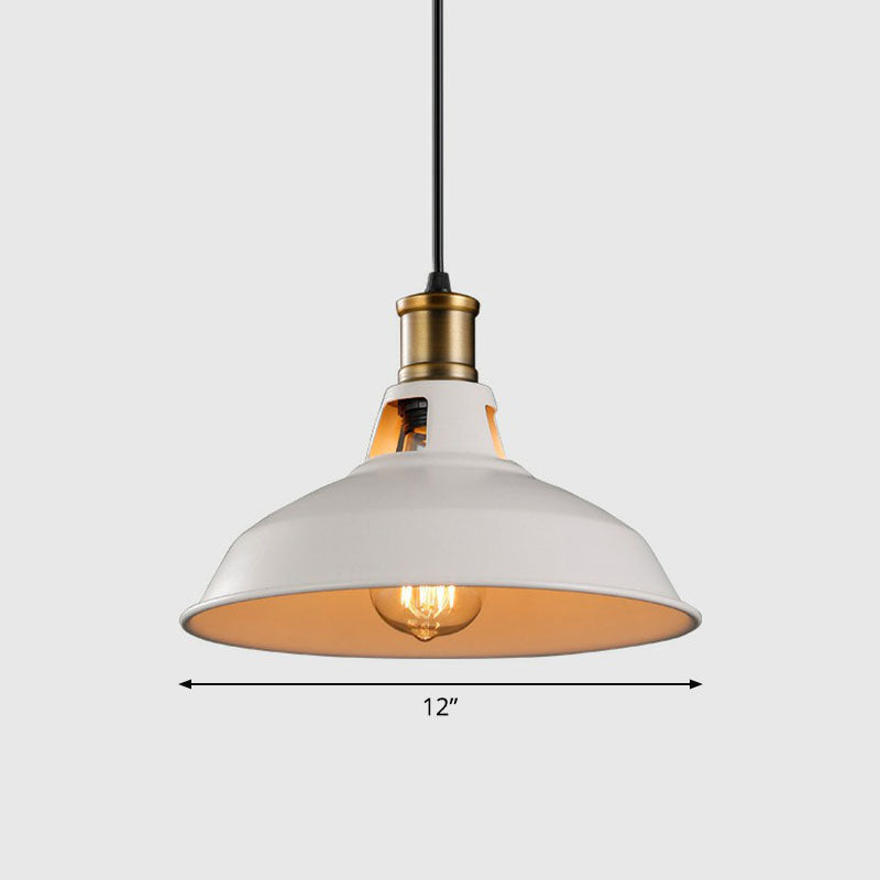 Iron Dome Shade Hanging Light Simplicity 1��Bulb Restaurant Pendant Lighting Fixture White C Clearhalo 'Ceiling Lights' 'Industrial Pendants' 'Industrial' 'Middle Century Pendants' 'Pendant Lights' 'Pendants' 'Tiffany' Lighting' 2241567_d064fee7-ee5d-4d78-b6af-7762b4568c4e