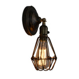 Single-Bulb Wall Mount Light Industrial Pear Cage Iron Wall Light Fixture in Black Clearhalo 'Art deco wall lights' 'Cast Iron' 'Glass' 'Industrial wall lights' 'Industrial' 'Middle century wall lights' 'Modern' 'Rustic wall lights' 'Tiffany' 'Traditional wall lights' 'Wall Lamps & Sconces' 'Wall Lights' Lighting' 2241609
