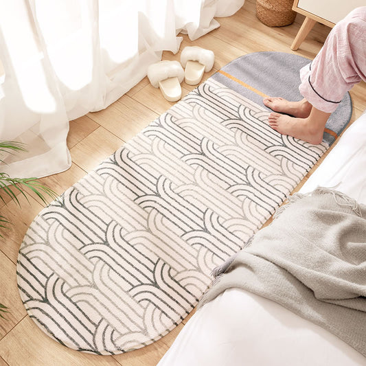Relaxing Geo Print Rug Multi Colored Synthetics Area Rug Anti-Slip Machine Washable Carpet for Bedroom Gray-White Clearhalo 'Area Rug' 'Modern' 'Rugs' Rug' 2241720