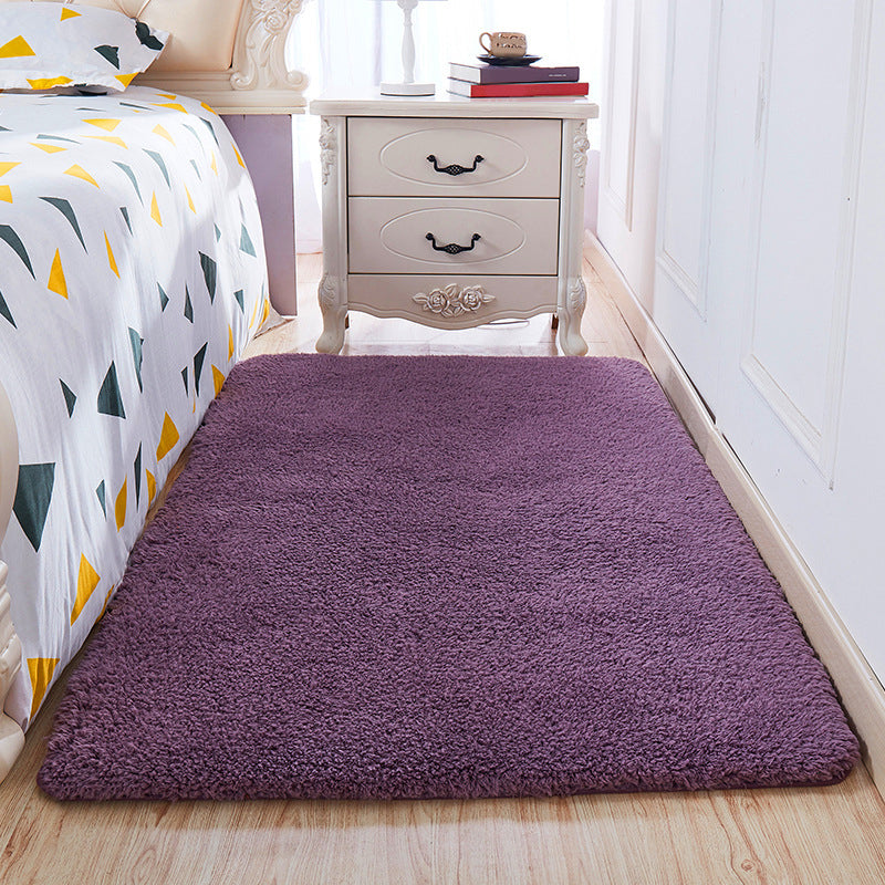 Casual Room Rug Multi-Color Solid Color Area Carpet Cotton Non-Slip Backing Washable Easy Care Rug Purple Clearhalo 'Area Rug' 'Casual' 'Modern' 'Rugs' Rug' 2241722
