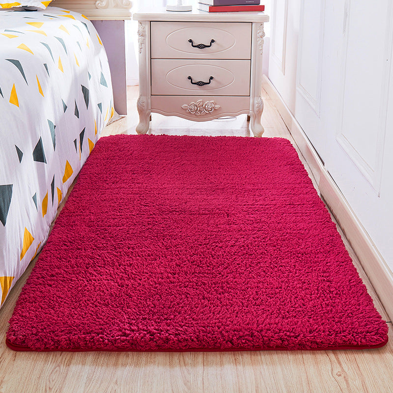 Casual Room Rug Multi-Color Solid Color Area Carpet Cotton Non-Slip Backing Washable Easy Care Rug Burgundy Clearhalo 'Area Rug' 'Casual' 'Modern' 'Rugs' Rug' 2241726