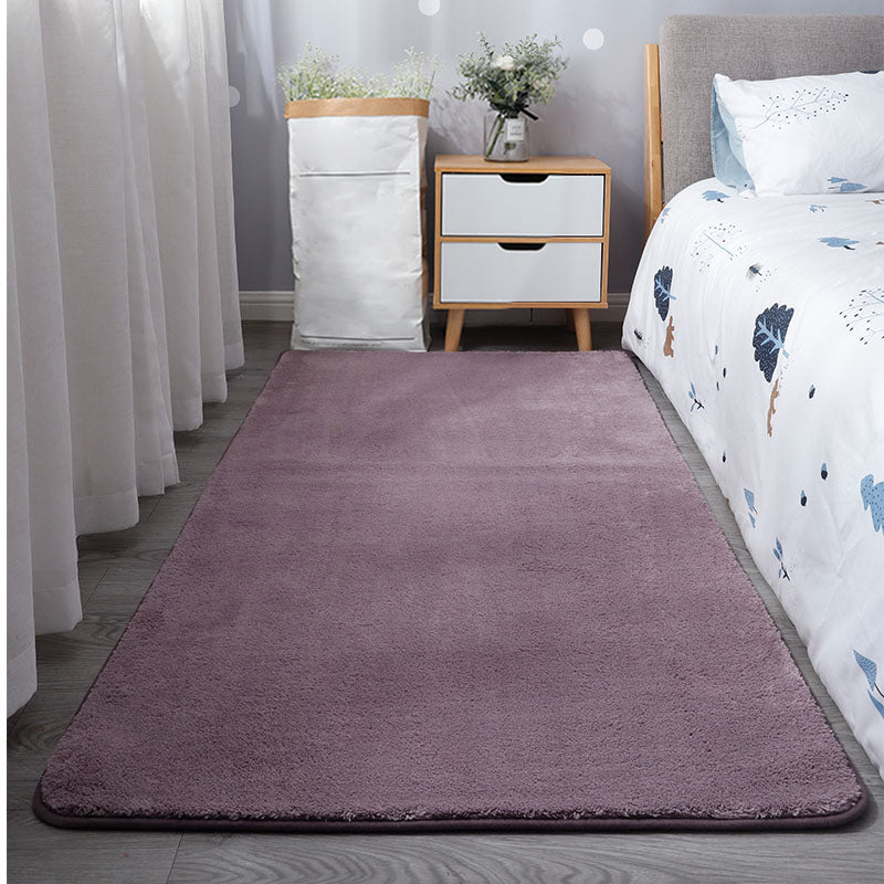 Casual Solid Color Rug Multi-Color Polypropylene Area Rug Non-Slip Stain-Resistant Carpet for Room Purple Clearhalo 'Area Rug' 'Casual' 'Rugs' Rug' 2241738