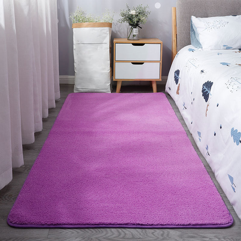 Casual Solid Color Rug Multi-Color Polypropylene Area Rug Non-Slip Stain-Resistant Carpet for Room Light Purple Clearhalo 'Area Rug' 'Casual' 'Rugs' Rug' 2241748