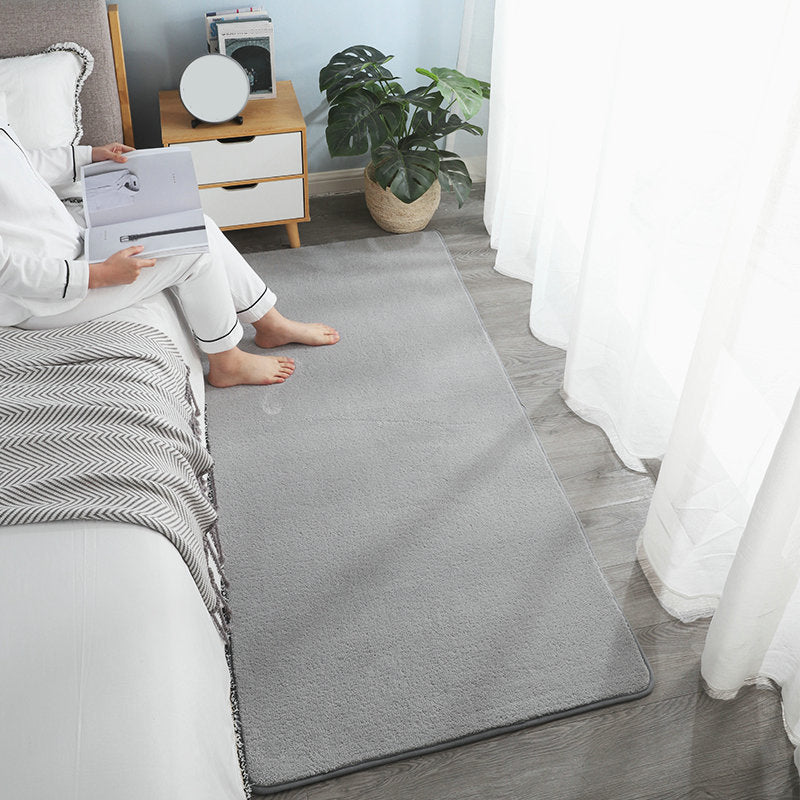 Simple Plain Rug Multi-Color Polyster Area Carpet Anti-Slip Backing Machine Washable Indoor Rug for Bedroom Light Gray Clearhalo 'Area Rug' 'Casual' 'Rugs' Rug' 2241754