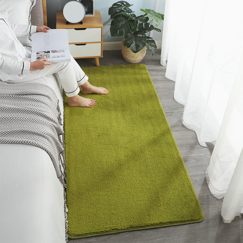 Simple Plain Rug Multi-Color Polyster Area Carpet Anti-Slip Backing Machine Washable Indoor Rug for Bedroom Green Clearhalo 'Area Rug' 'Casual' 'Rugs' Rug' 2241760