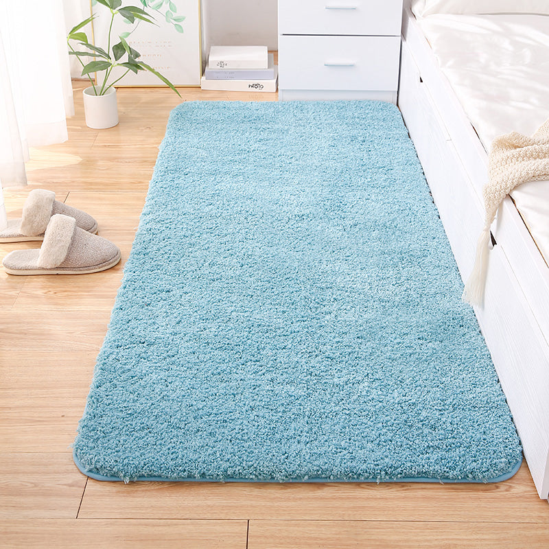 Multi-Color Modern Rug Blended Solid Color Area Carpet Non-Slip Backing Easy Care Indoor Rug for Bedroom Blue Clearhalo 'Area Rug' 'Casual' 'Rugs' Rug' 2241782