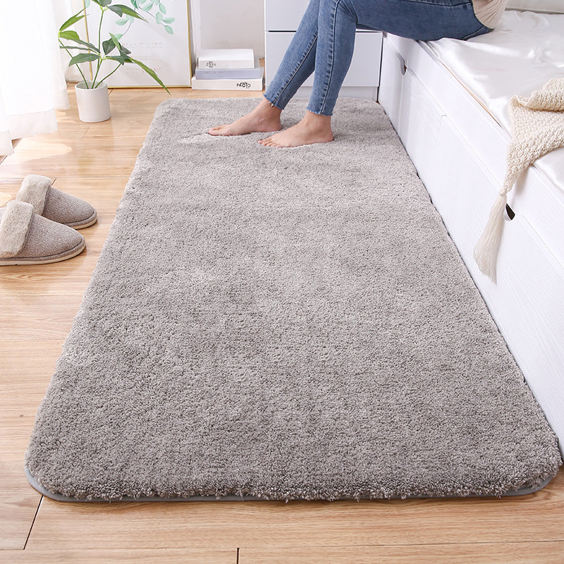 Multi-Color Modern Rug Blended Solid Color Area Carpet Non-Slip Backing Easy Care Indoor Rug for Bedroom Grey Clearhalo 'Area Rug' 'Casual' 'Rugs' Rug' 2241786