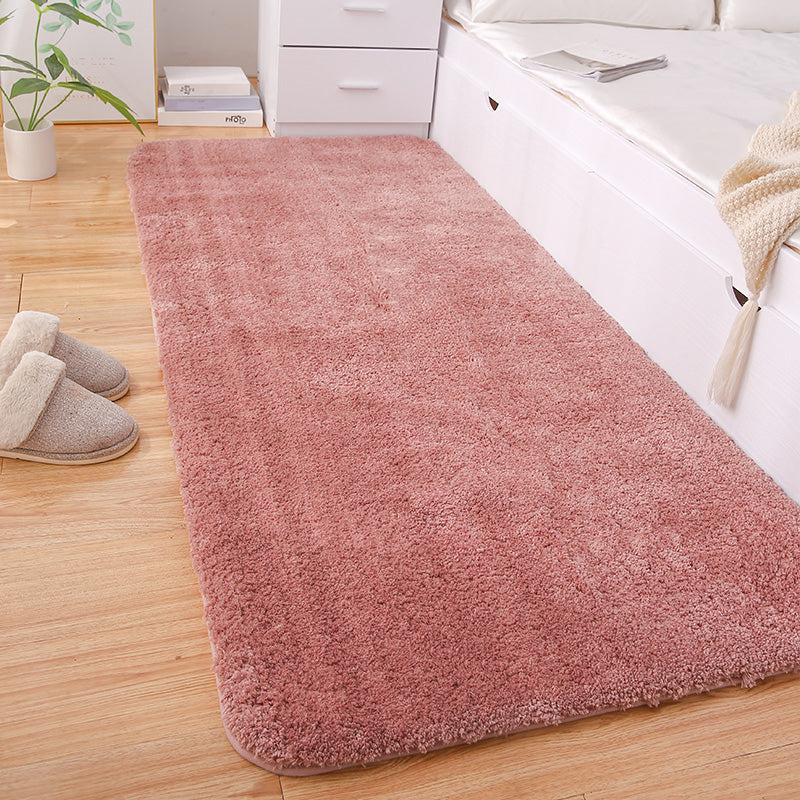 Multi-Color Modern Rug Blended Solid Color Area Carpet Non-Slip Backing Easy Care Indoor Rug for Bedroom Pink Clearhalo 'Area Rug' 'Casual' 'Rugs' Rug' 2241788