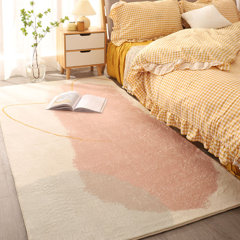 Cute Colorblock Rug Multi Color Synthetics Indoor Rug Non-Slip Backing Pet Friendly Carpet for Room Decor Light Pink Clearhalo 'Area Rug' 'Rug' 2241828
