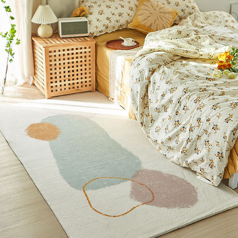Cute Colorblock Rug Multi Color Synthetics Indoor Rug Non-Slip Backing Pet Friendly Carpet for Room Decor White Clearhalo 'Area Rug' 'Rug' 2241831