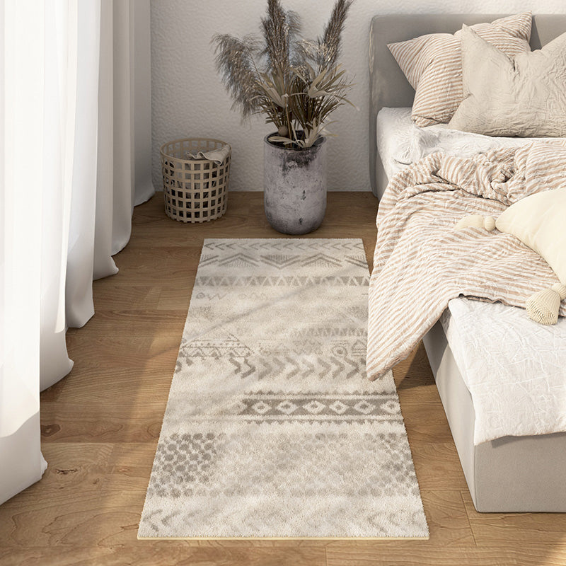 Multi Color Bedroom Rug Ethnic Geometric Carpet Polypropylene Pet Friendly Washable Indoor Rug Light Gray-White Clearhalo 'Area Rug' 'Rugs' 'Southwestern' Rug' 2241833