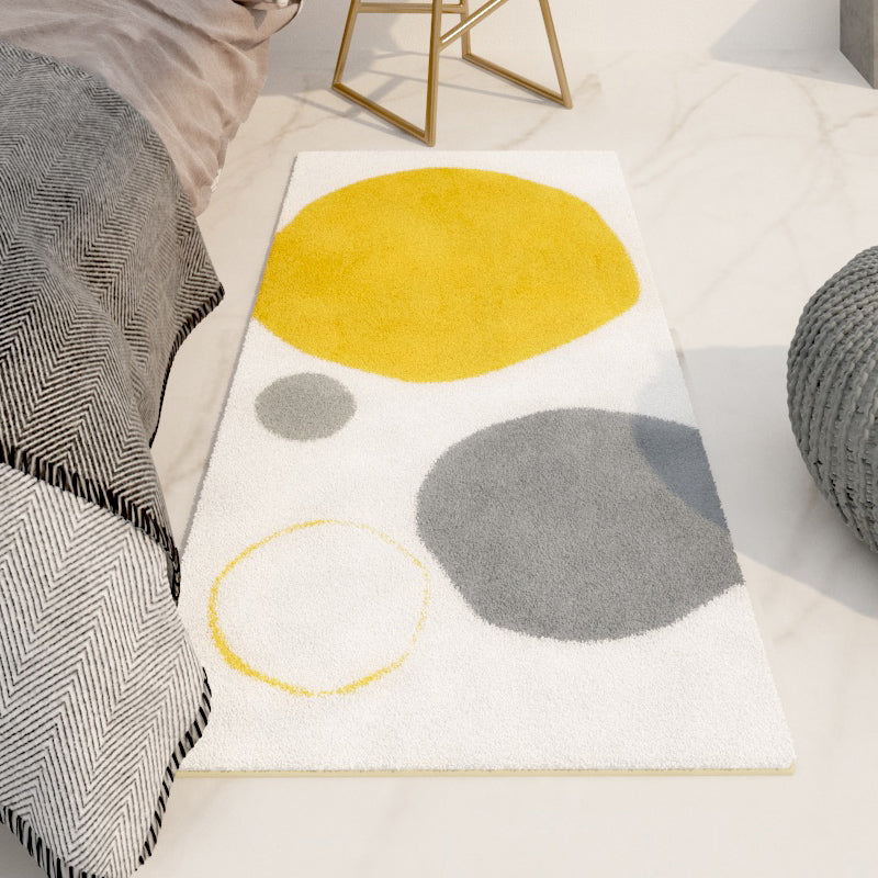 Multi-Colored Designer Rug Polyster Color Block Carpet Non-Slip Backing Easy Care Indoor Rug for Bedroom Light Grey-Yellow Clearhalo 'Area Rug' 'Rug' 2241851