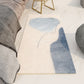 Multi-Colored Designer Rug Polyster Color Block Carpet Non-Slip Backing Easy Care Indoor Rug for Bedroom Blue Clearhalo 'Area Rug' 'Rug' 2241856