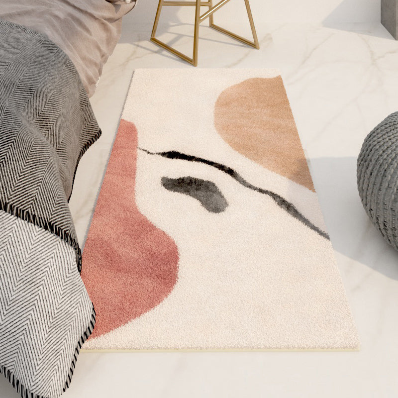 Multi-Colored Designer Rug Polyster Color Block Carpet Non-Slip Backing Easy Care Indoor Rug for Bedroom Red Clearhalo 'Area Rug' 'Rug' 2241859