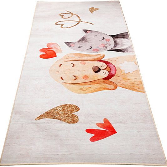 Cute Kids Room Rug Multi Colored Animal Printed Area Rug Polypropylene Non-Slip Backing Easy Care Carpet Clearhalo 'Area Rug' 'Rug' 2241881