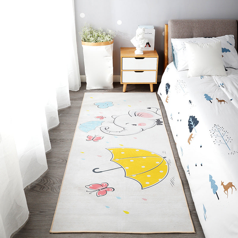 Cute Kids Room Rug Multi Colored Animal Printed Area Rug Polypropylene Non-Slip Backing Easy Care Carpet Blue Clearhalo 'Area Rug' 'Rug' 2241883