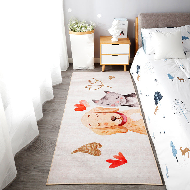 Cute Kids Room Rug Multi Colored Animal Printed Area Rug Polypropylene Non-Slip Backing Easy Care Carpet Yellow-Brown Clearhalo 'Area Rug' 'Rug' 2241888