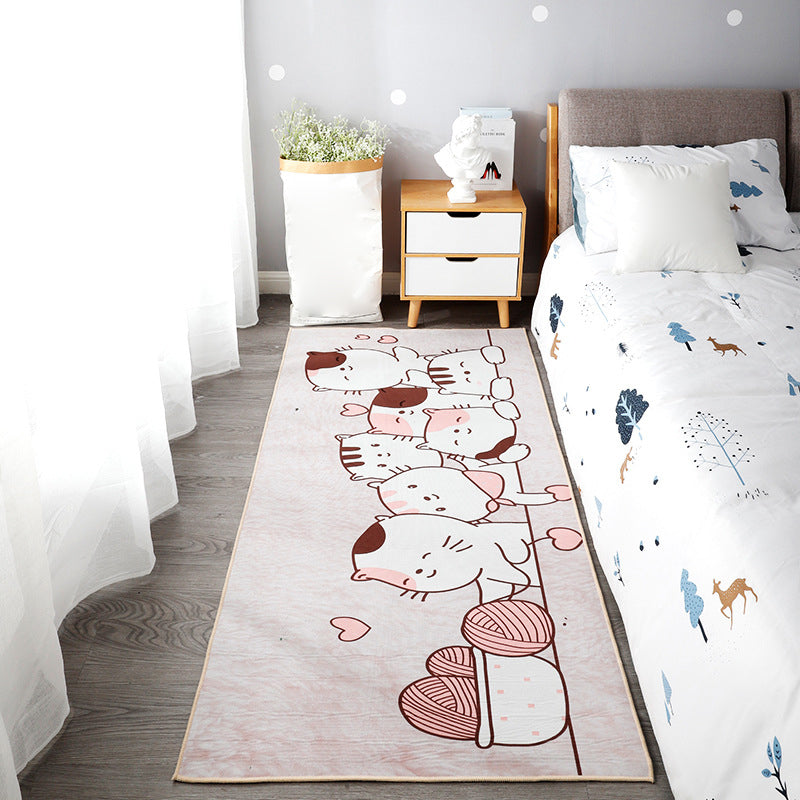 Cute Kids Room Rug Multi Colored Animal Printed Area Rug Polypropylene Non-Slip Backing Easy Care Carpet White Clearhalo 'Area Rug' 'Rug' 2241890
