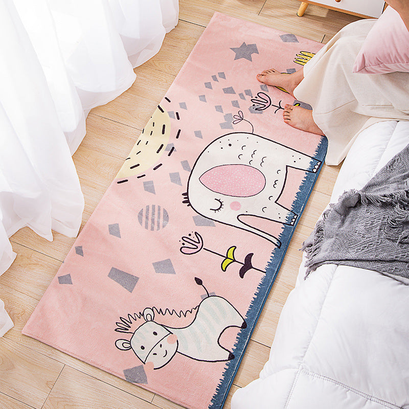 Modern Kids Bedroom Rug Multi Color Cartoon Pattern Area Carpet Polyster Anti-Slip Stain-Resistant Rug Clearhalo 'Area Rug' 'Rug' 2241949