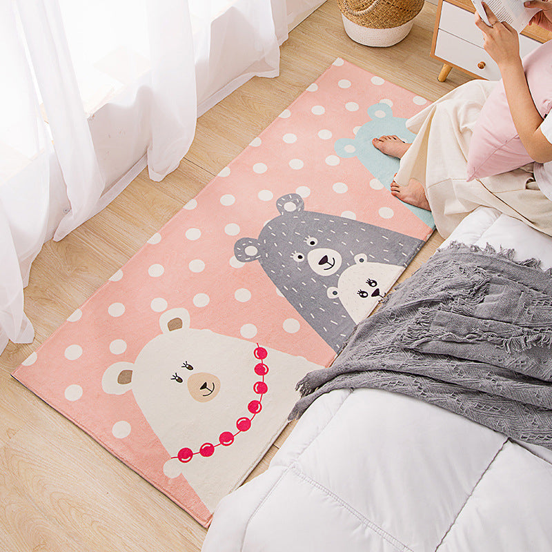 Modern Kids Bedroom Rug Multi Color Cartoon Pattern Area Carpet Polyster Anti-Slip Stain-Resistant Rug Orange Pink Clearhalo 'Area Rug' 'Rug' 2241954