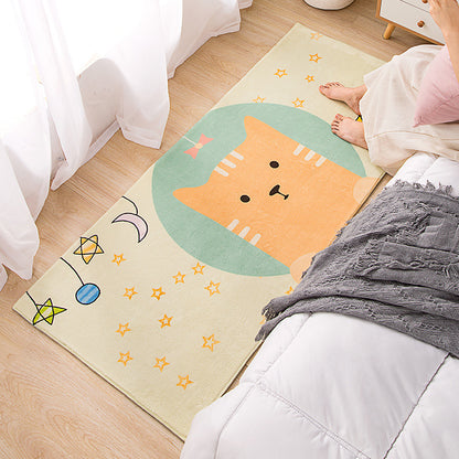 Modern Kids Bedroom Rug Multi Color Cartoon Pattern Area Carpet Polyster Anti-Slip Stain-Resistant Rug Light Yellow Clearhalo 'Area Rug' 'Rug' 2241960