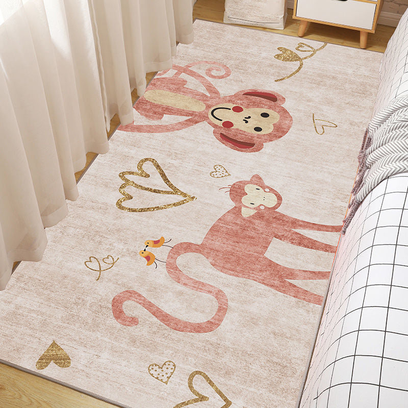 Multi-Color Simple Rug Polypropylene Cartoon Pattern Carpet Anti-Slip Backing Pet Friendly Indoor Rug for Kids Nude Pink Clearhalo 'Area Rug' 'Rug' 2241962