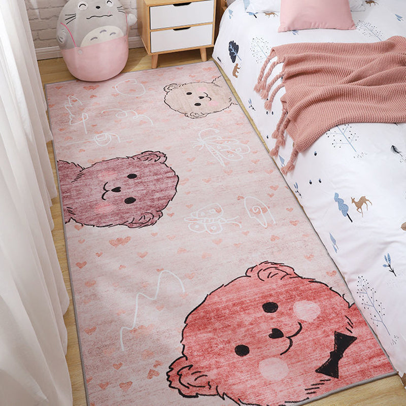 Multi-Color Simple Rug Polypropylene Cartoon Pattern Carpet Anti-Slip Backing Pet Friendly Indoor Rug for Kids Pink Clearhalo 'Area Rug' 'Rug' 2241963