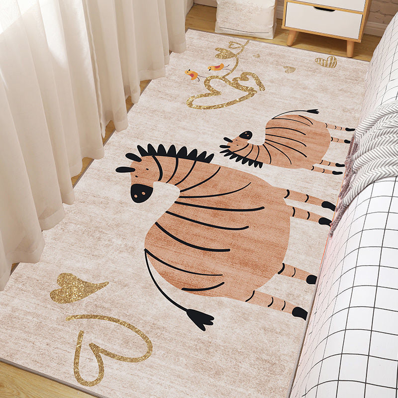 Multi-Color Simple Rug Polypropylene Cartoon Pattern Carpet Anti-Slip Backing Pet Friendly Indoor Rug for Kids Camel Clearhalo 'Area Rug' 'Rug' 2241966