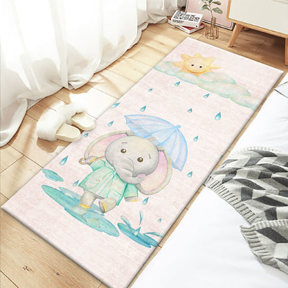 Multicolor Cartoon Print Rug Polyster Lovely Carpet Non-Slip Backing Easy Care Washable Area Rug for Decoration Green Clearhalo 'Area Rug' 'Rug' 2241996