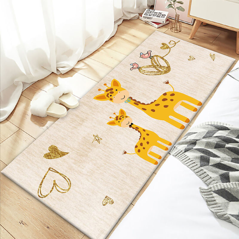 Multicolor Cartoon Print Rug Polyster Lovely Carpet Non-Slip Backing Easy Care Washable Area Rug for Decoration Yellow Clearhalo 'Area Rug' 'Rug' 2242004